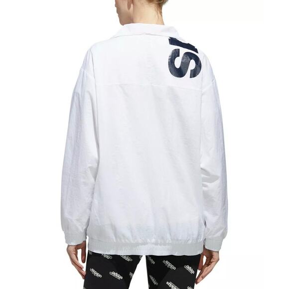 Adidas Women's White Authentic Zipper Front Track Jacket - Picture 2 of 8